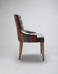 Apollo Button Back Dining Chair Side View in Combination Fabrics