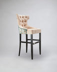 Side profile of Apollo Wing Button Back Bar Stool in Contrasting Fabrics