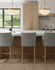 Mel Flute Back Carver Bar Stool In High End Kitchen