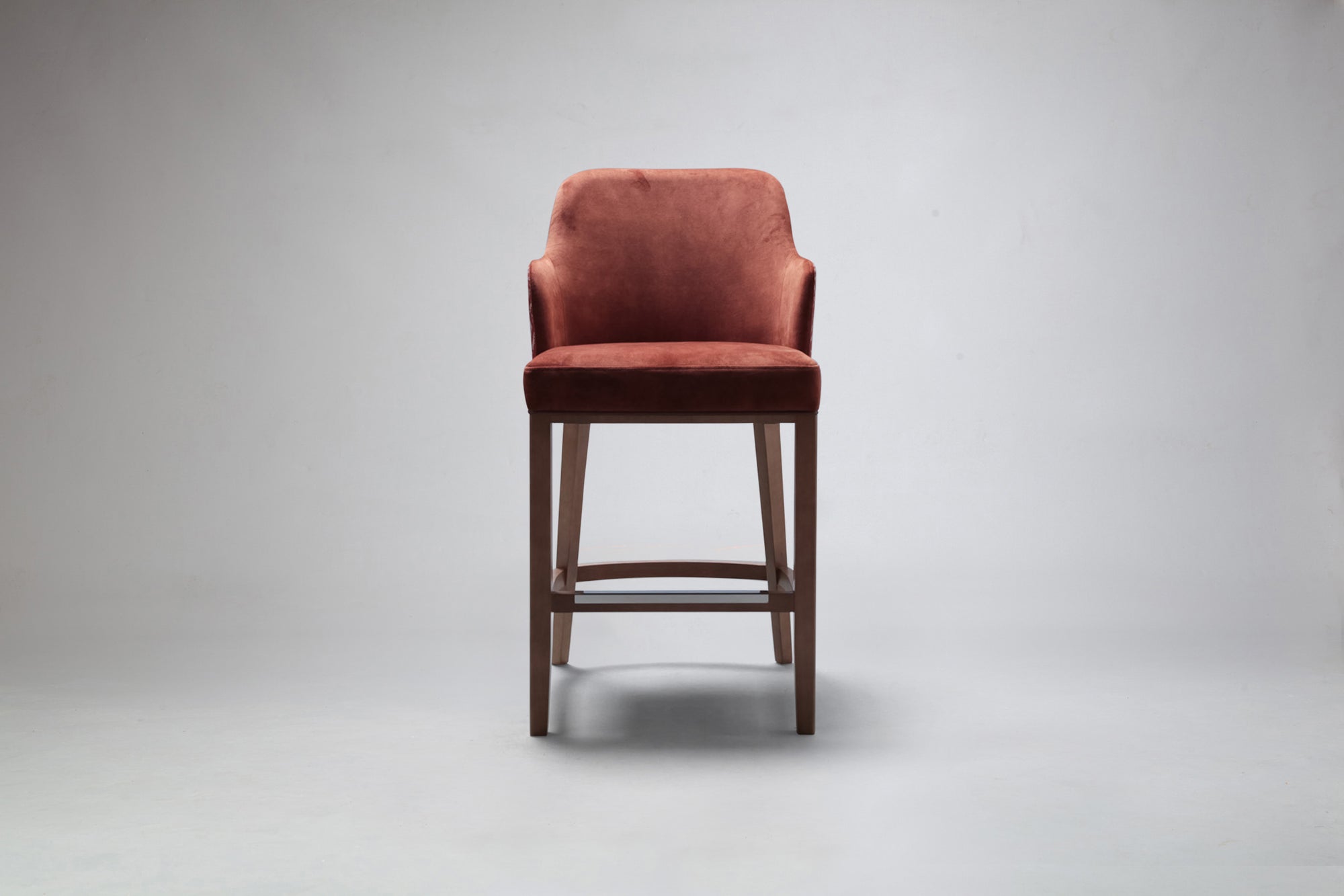 Front View of Elroy Half Arm Carver Bar Stool