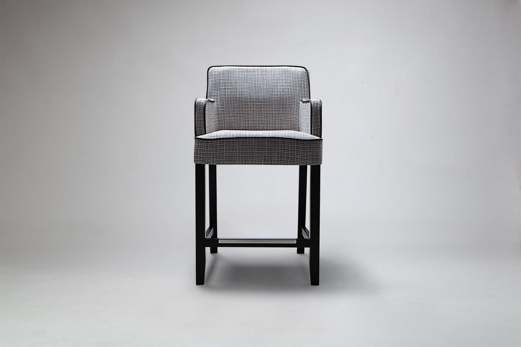 Mel Carver Upholstered Bar Stool with Contrast piping