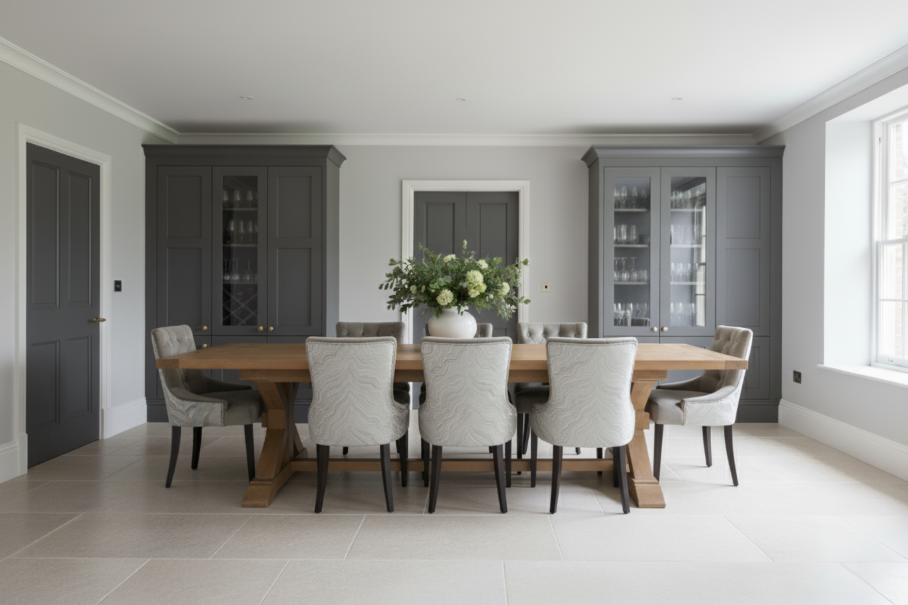 Apollo Button Back Luxury Dining Chair Dining Room Scene