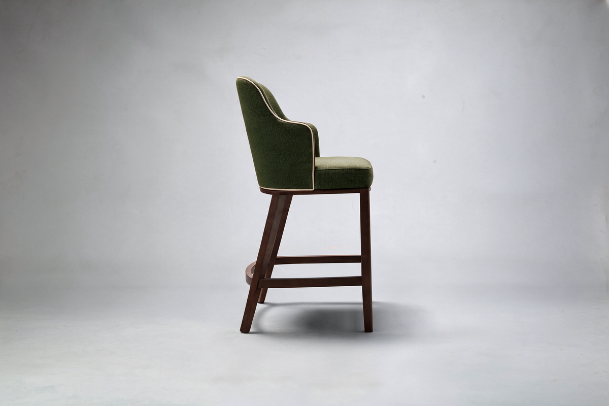 Elroy Half Arm Carver Bar Stool Side View