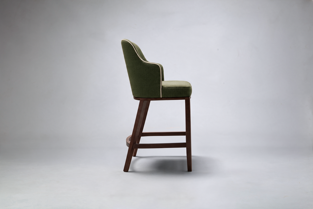 Elroy Half-Arm Carver Bar Stool - Piping