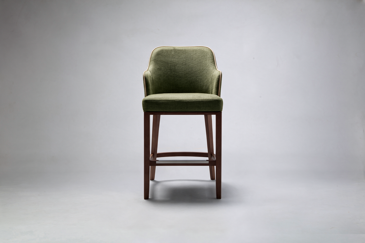 Elroy Half-Arm Carver Bar Stool - Piping