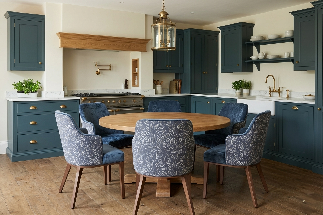 Elroy Carver Half-Arm Dining Chair In High End Kitchen
