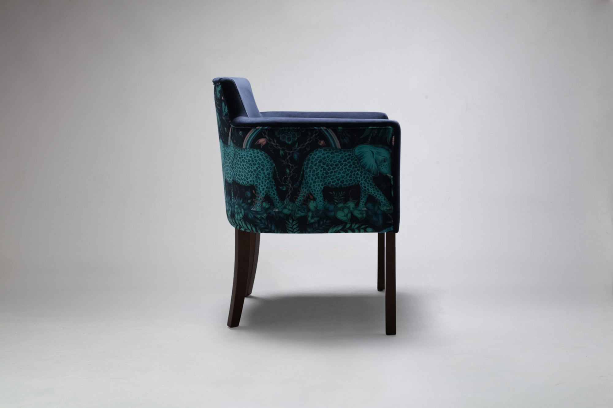 Side view of Hampton Carver Dining Chair in Contrasting Fabrics 
