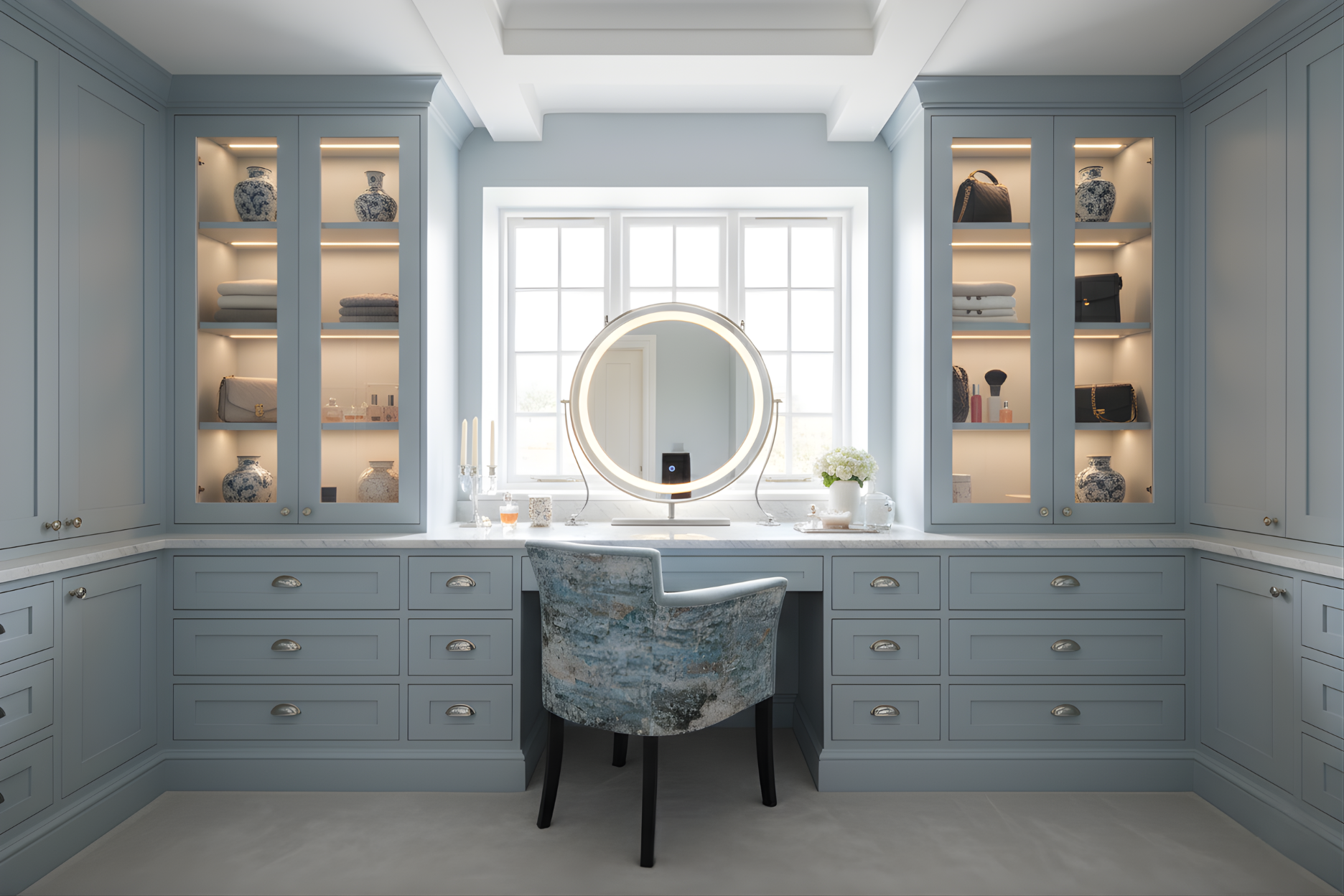 hampton carver occasional chair in a dressing room setting