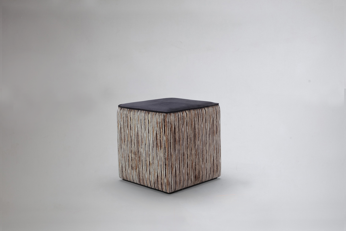 Jasper Occasional Stool In Combination Fabrics