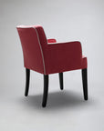 Side Rear Angle Mel Carver Dining Chair Piping Detail 