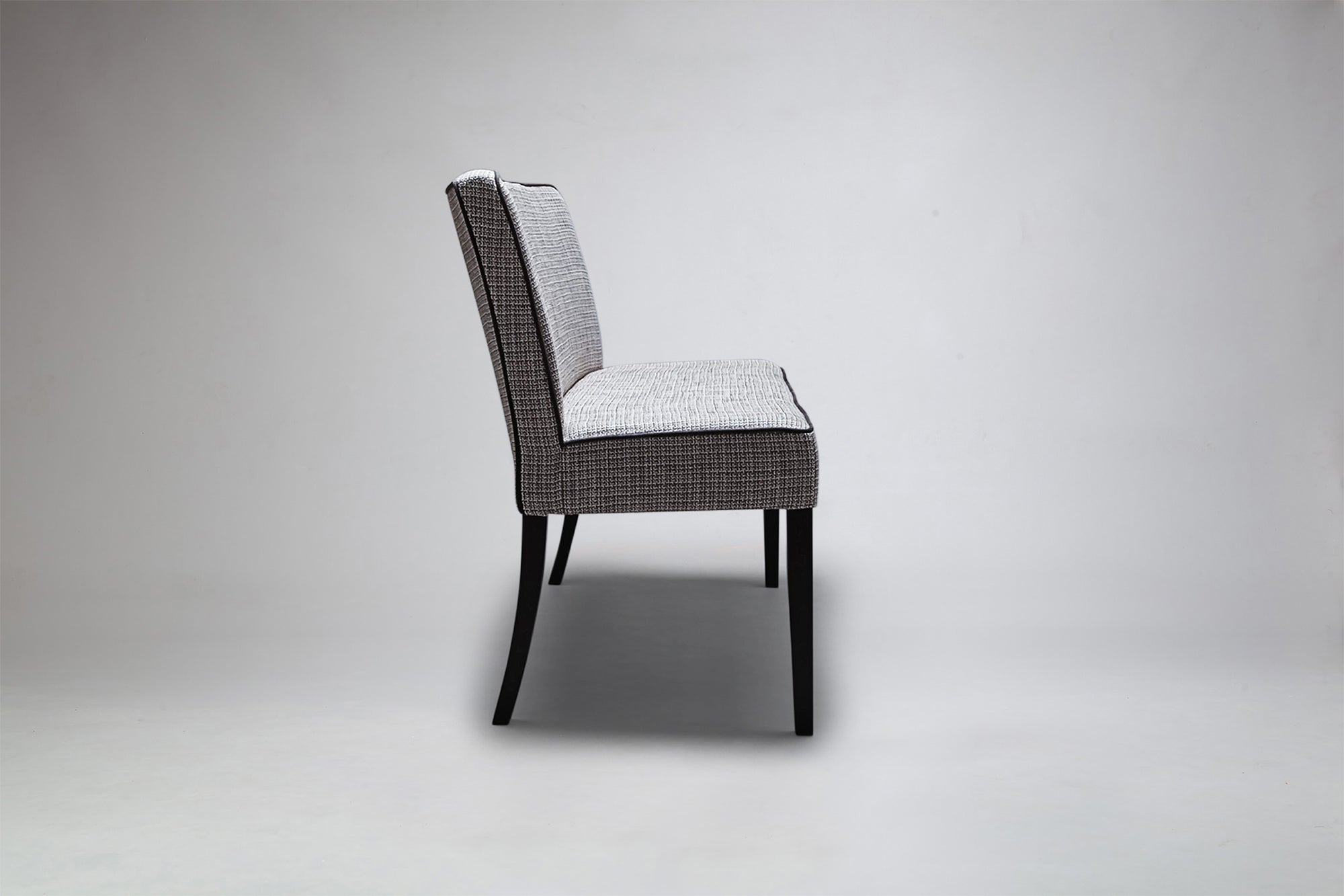 Mel High Back Dining Bench With Piping - Side Profile