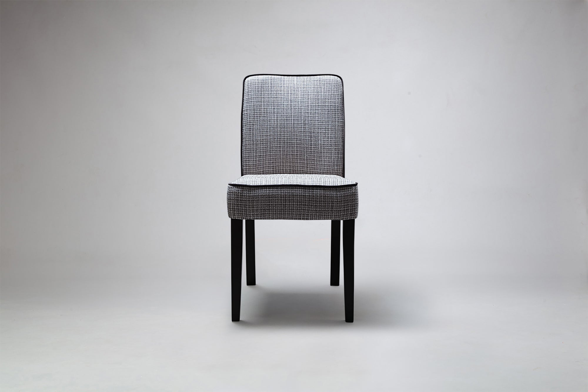Front View Mel High Back Dining Chair With Piping