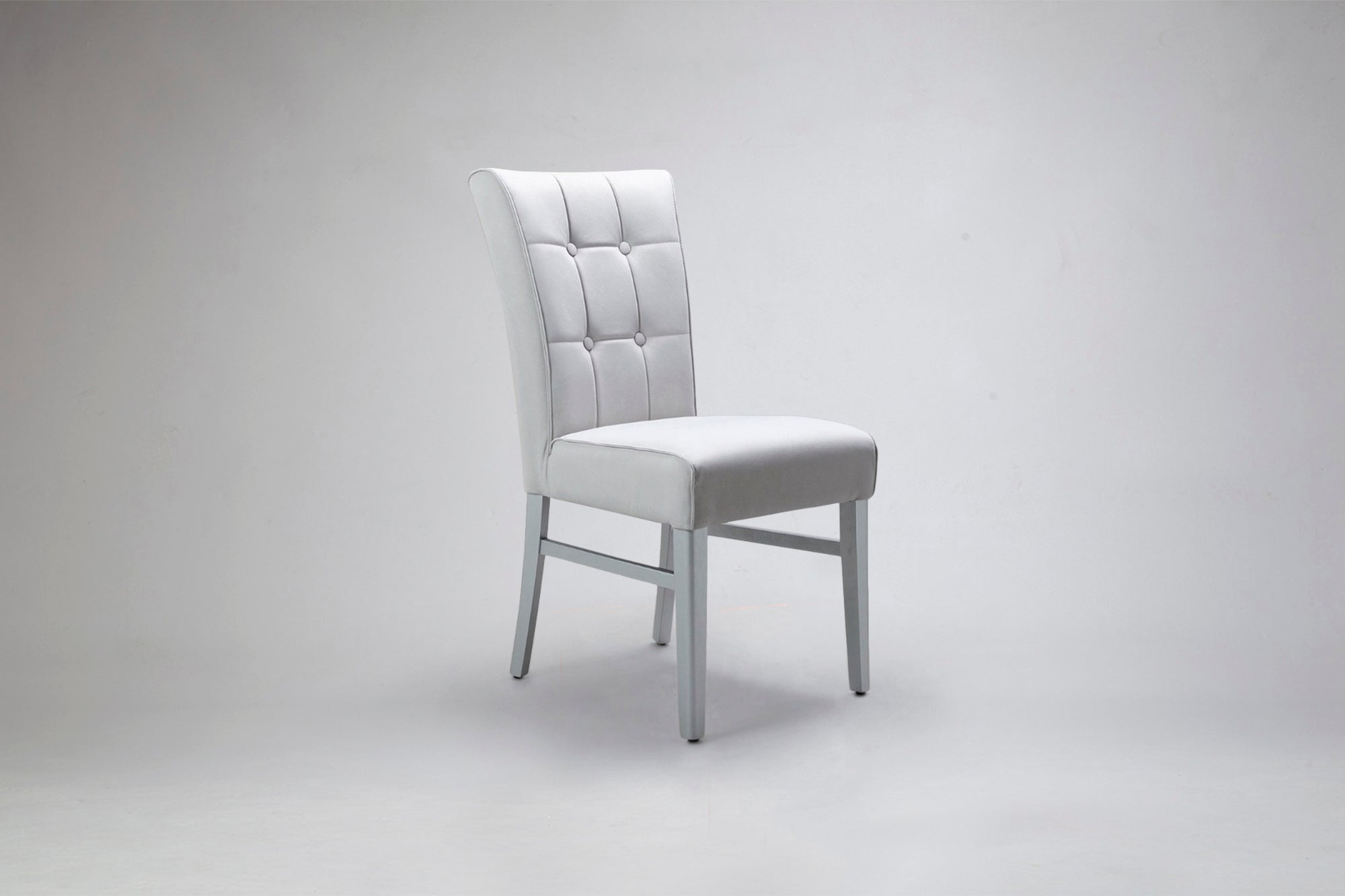 Side Front Angle Memphis 4x Button Back Dining Chair with RAL legs