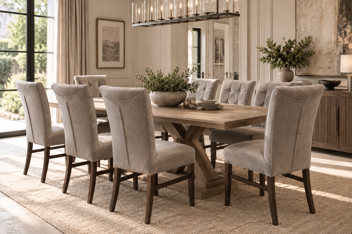 Memphis 4x Button Dining Chair In Dining Room