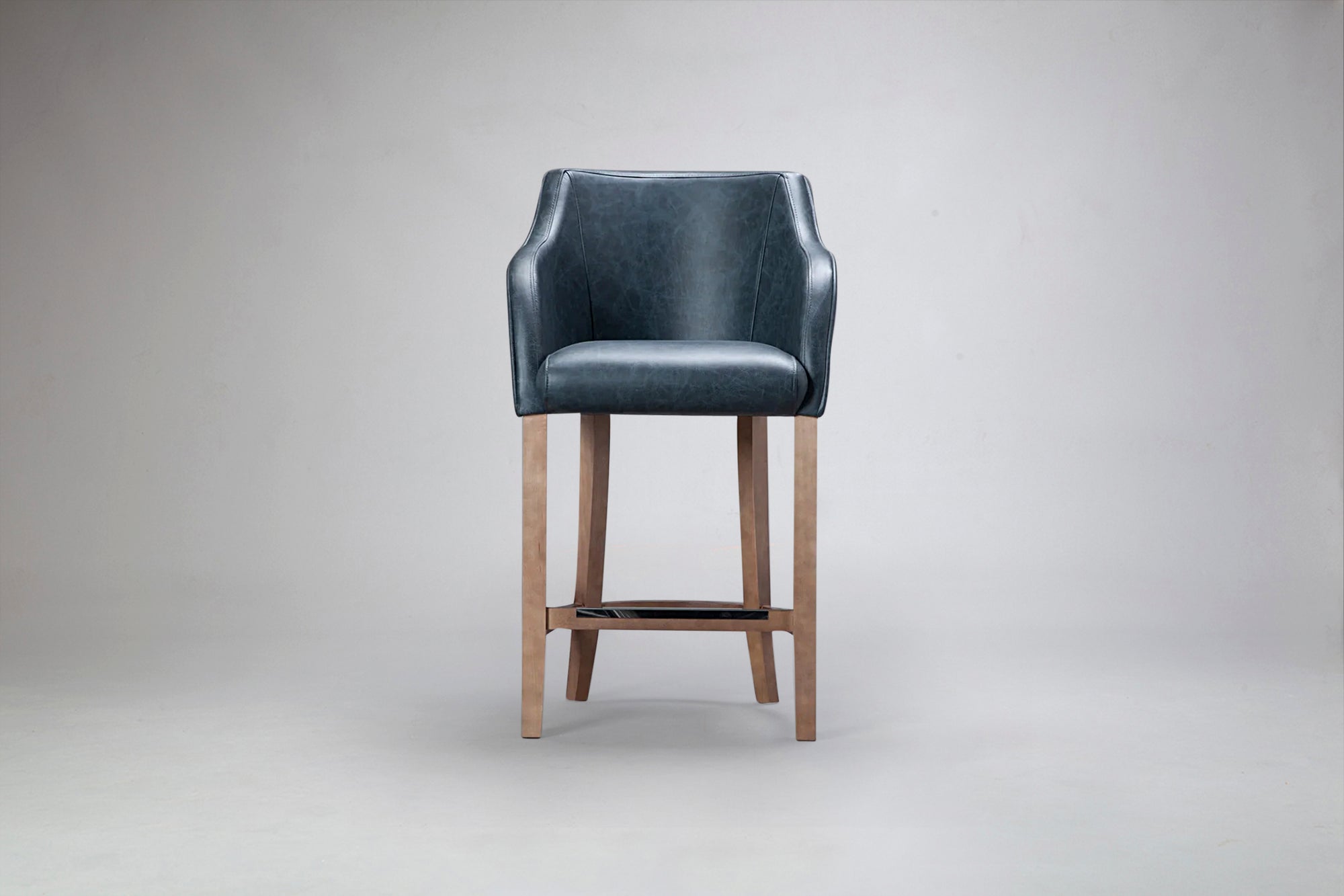 Milan Carver Bar Stool in Leather Fabric 