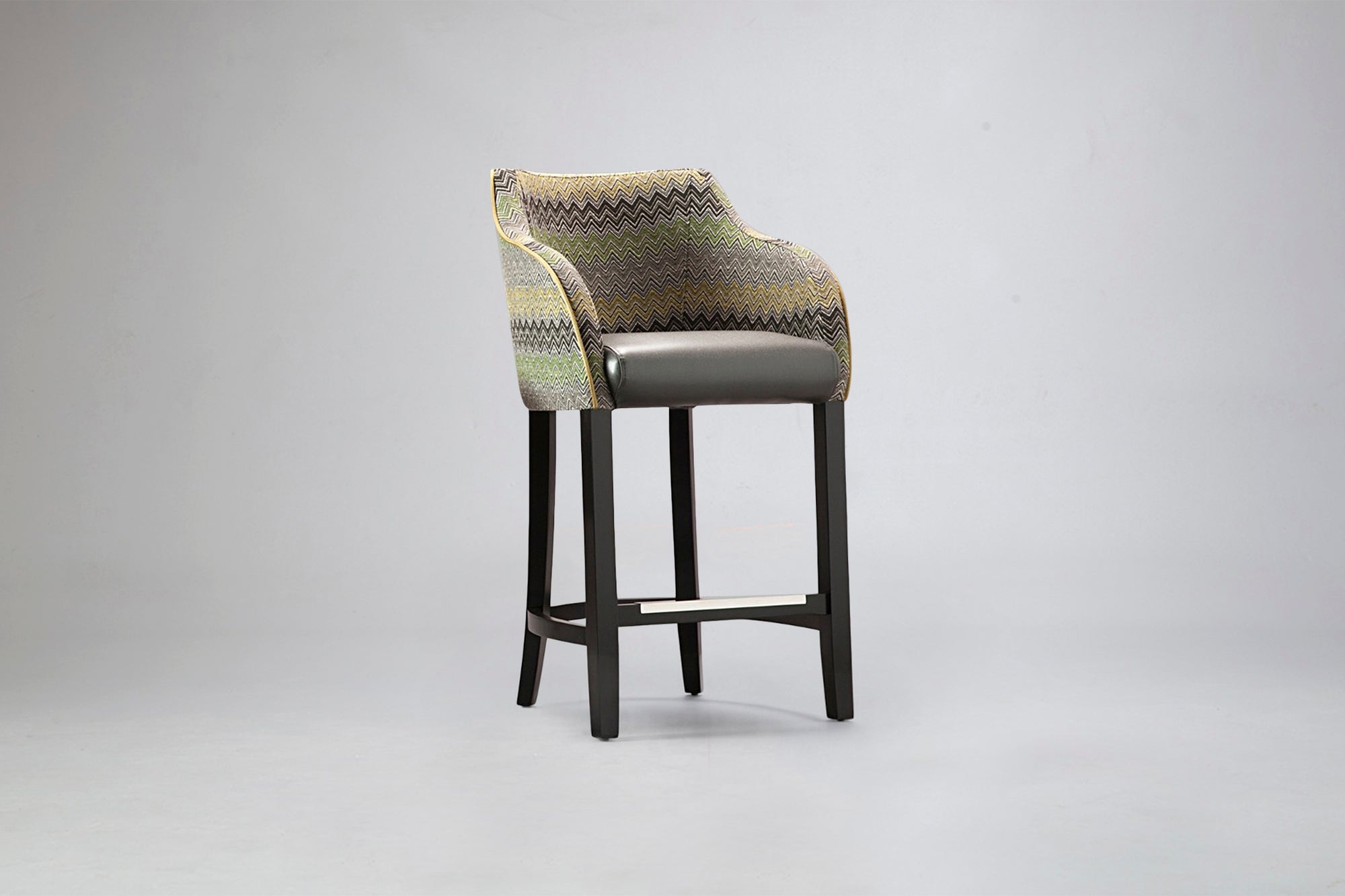 Milan Carver Bar Stool Contrasting Fabrics