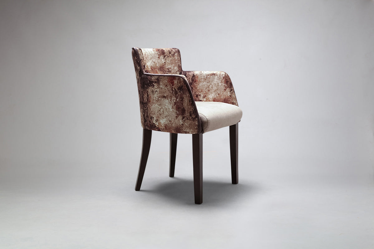 Milano Carver Dining Chair In Combination Fabrics Side Angle