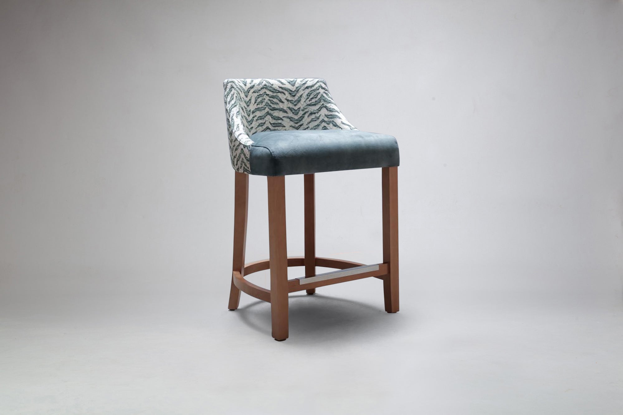Milano Low Back Bar Stool in Combination Fabrics