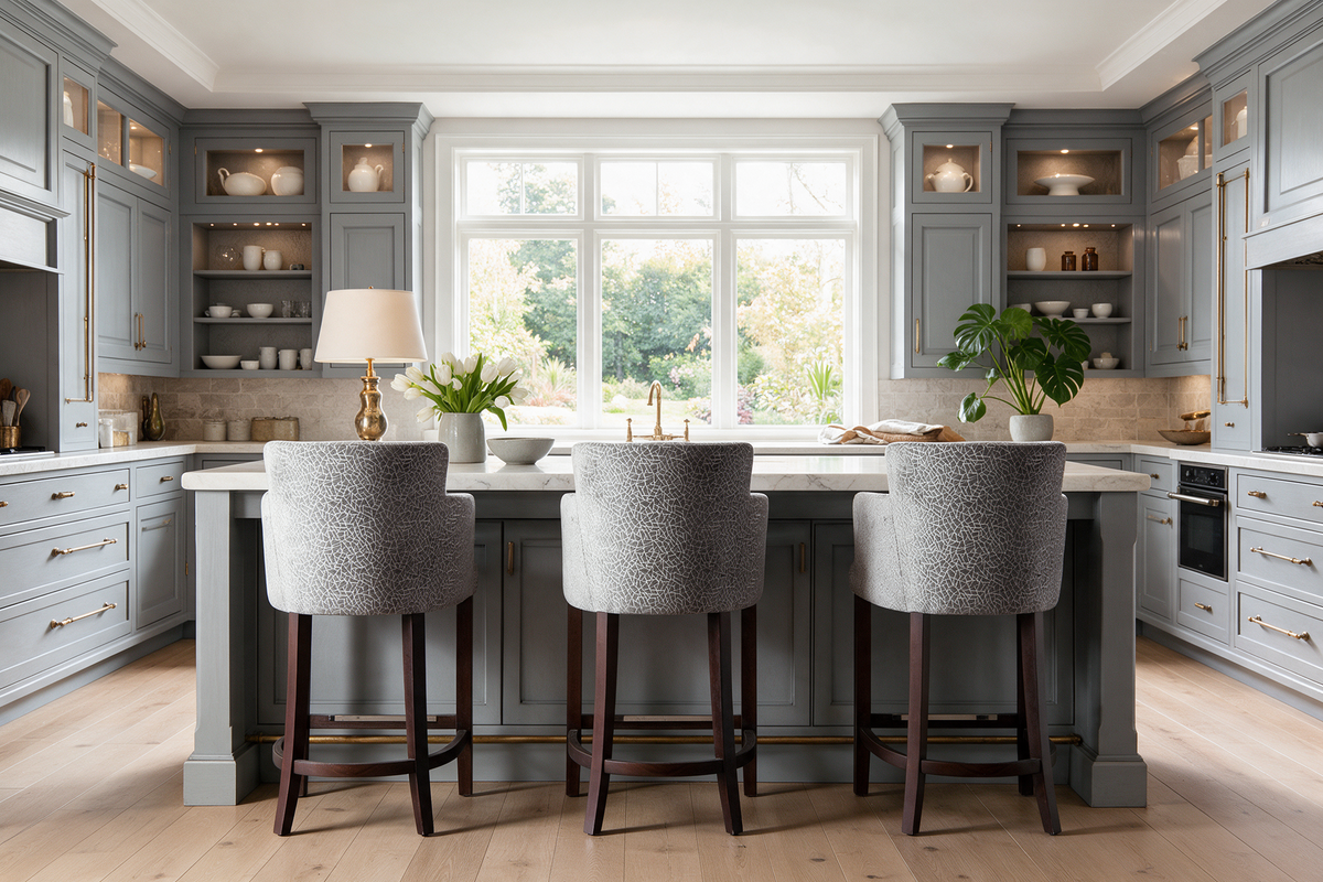 Milano Carver Bar Stool - No Piping