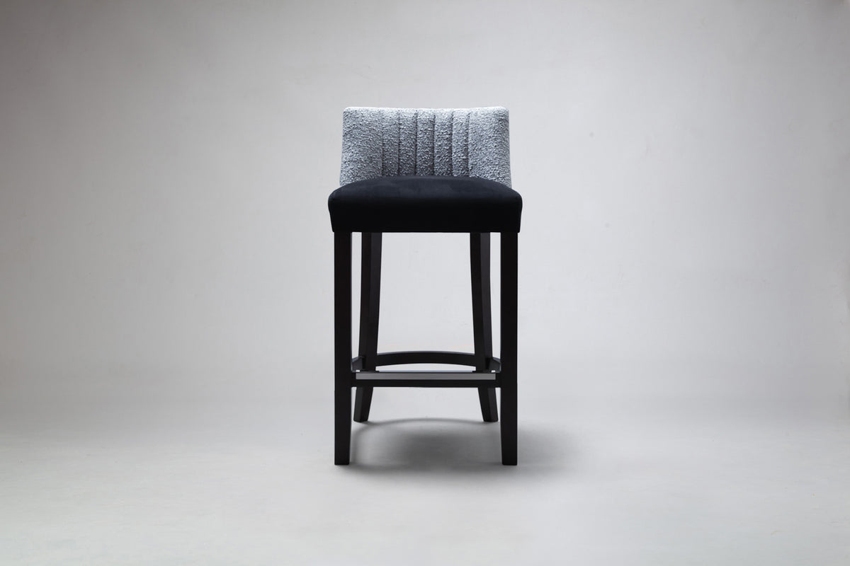 Milano Petite Flute Low Back Bar Stool in Combination Fabrics