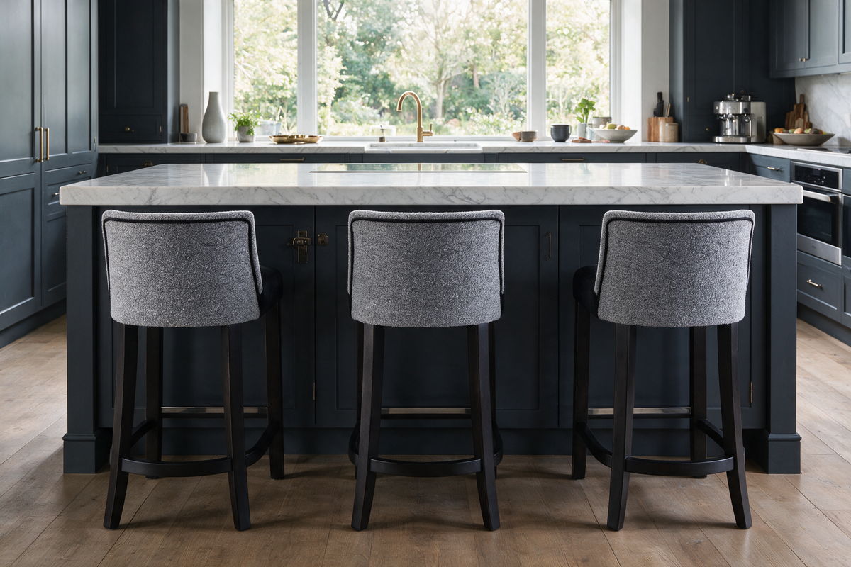 Milano Petite Flute Low Back Bar Stool in Kitchen Scene
