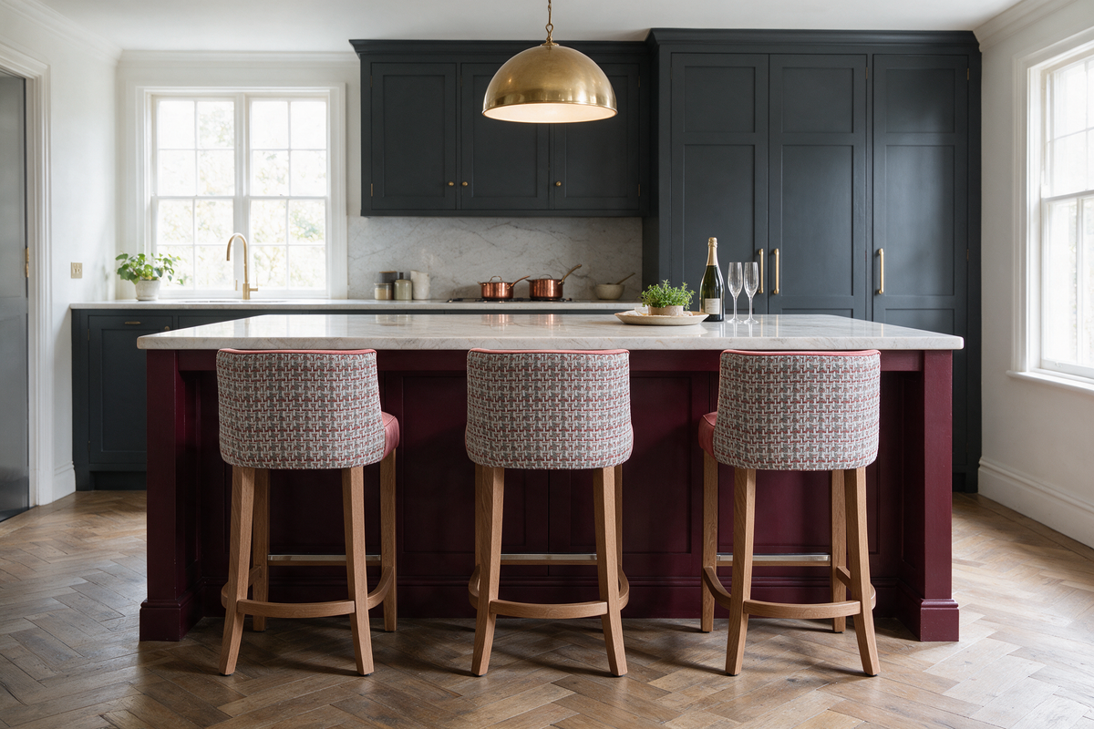 Milano Petite Low Back Bar Stool Kitchen Island Scene