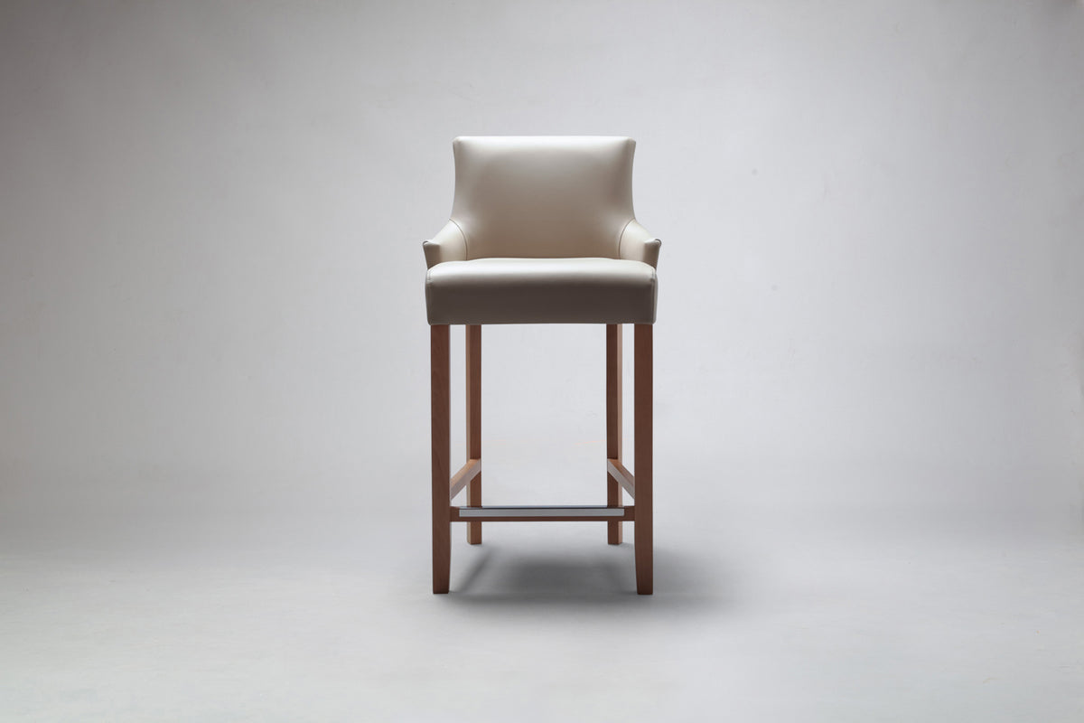 Ollie Curve Back Bar Stool in luxurious fabric