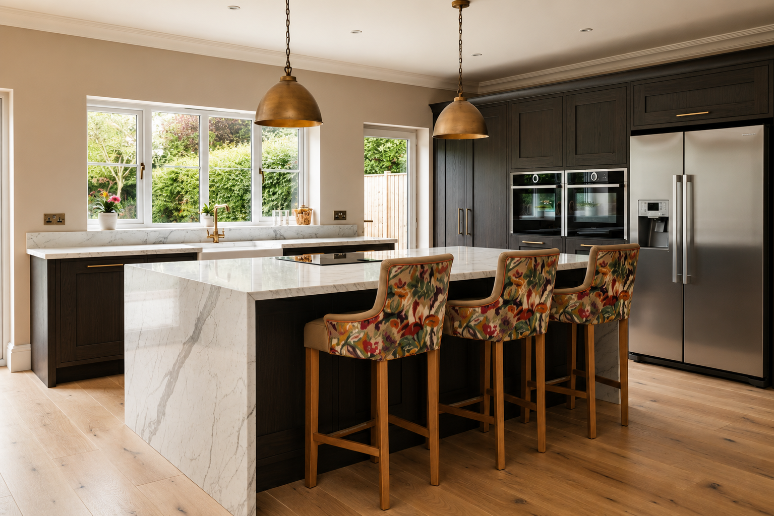 Ollie Curve Back Bar Stool Kitchen Island Scene