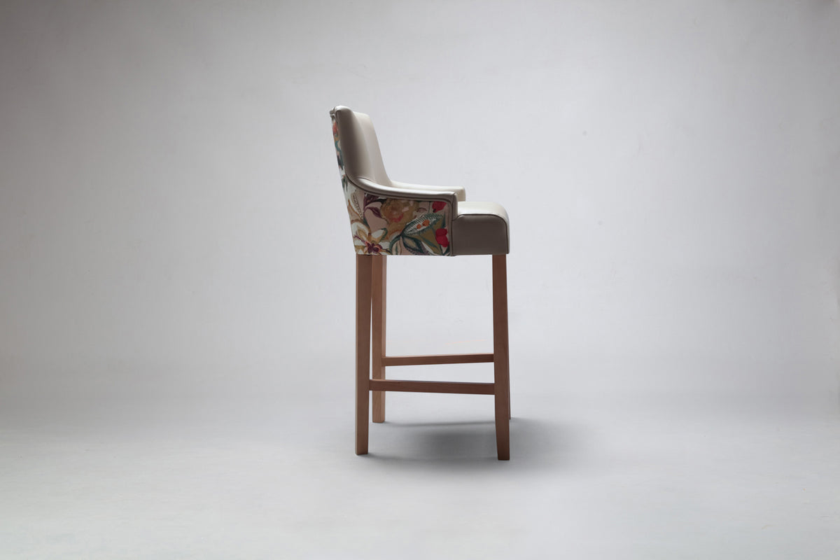 Ollie Curve Back Bar Stool Side Profile