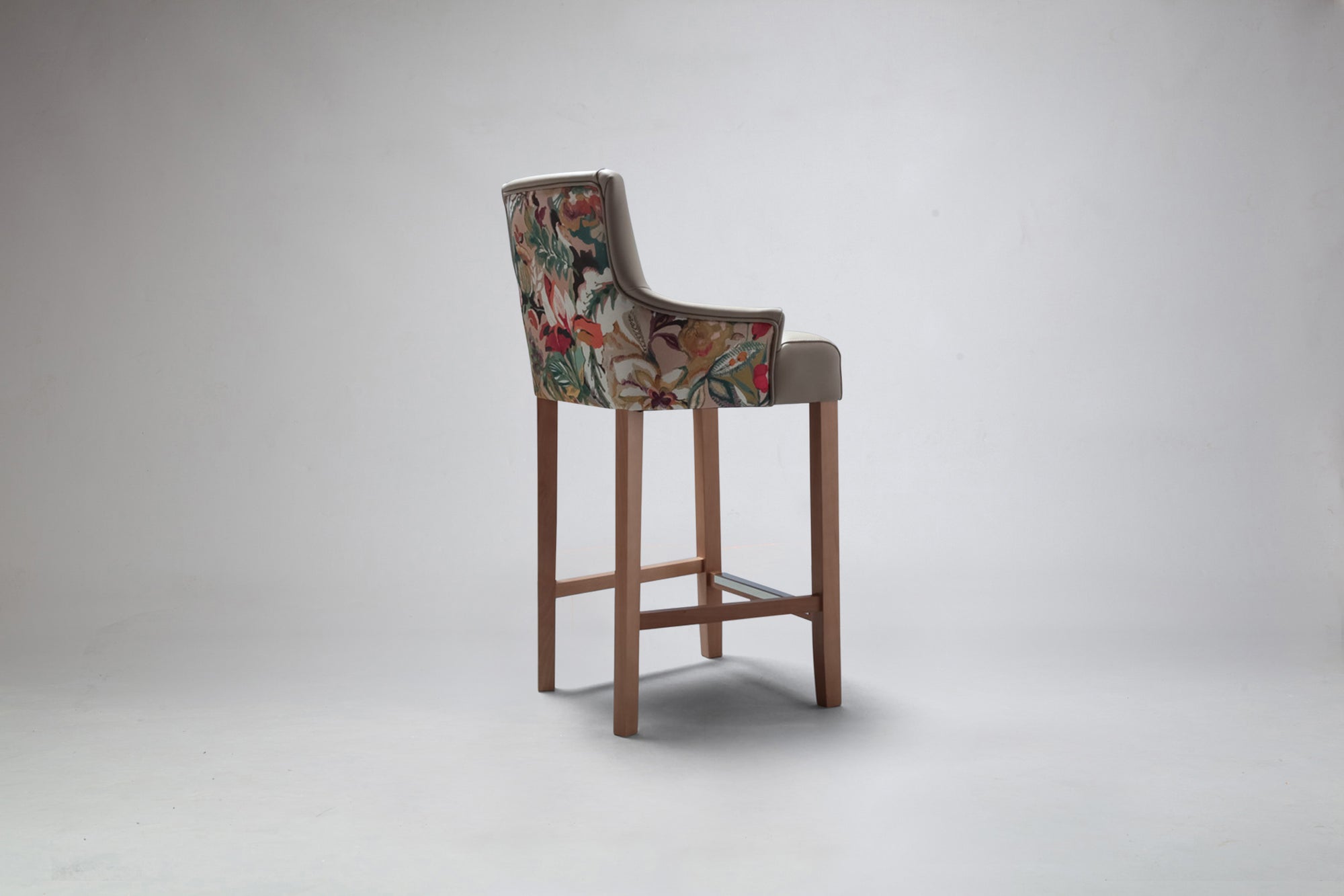 Ollie Curve Back Bar Stool Side Rear Angle