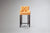 Ollie Curve Back Button Bar Stool in Patterned Fabric