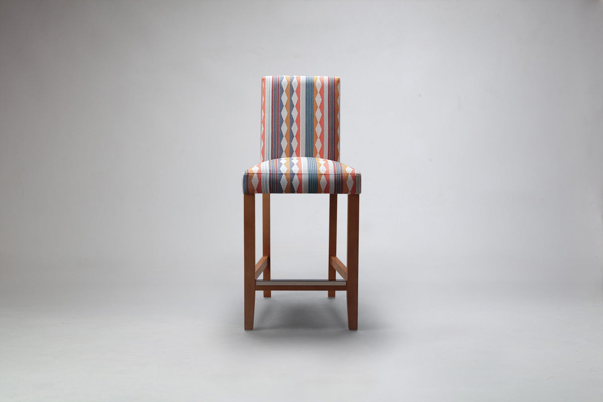 Paris Bar Stool in Geometric Fabric