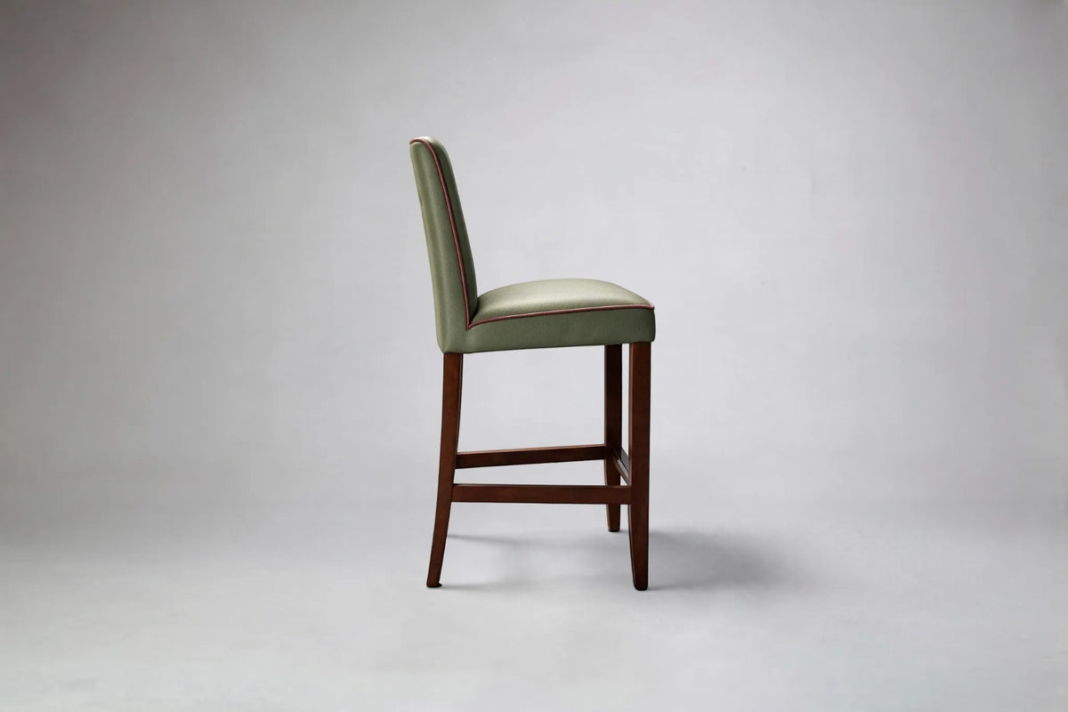 Paris Button Back Bar Stool Piping Side View
