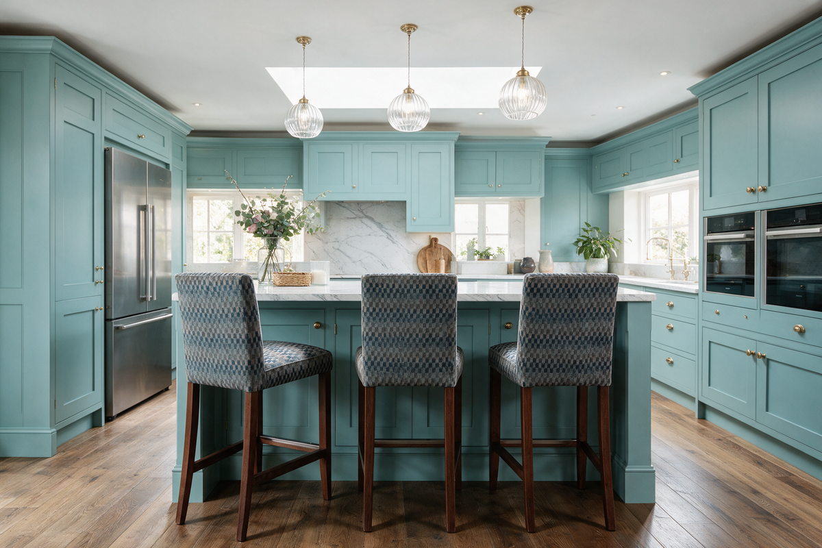 Paris Button Bar Stool Kitchen Scene