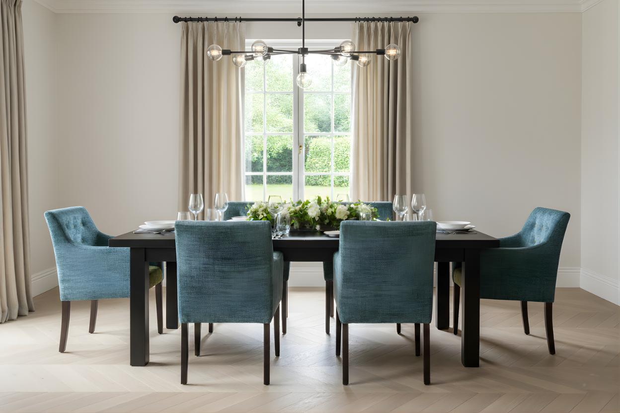 Soho Button Back Carver Dining Chair In Dining Room