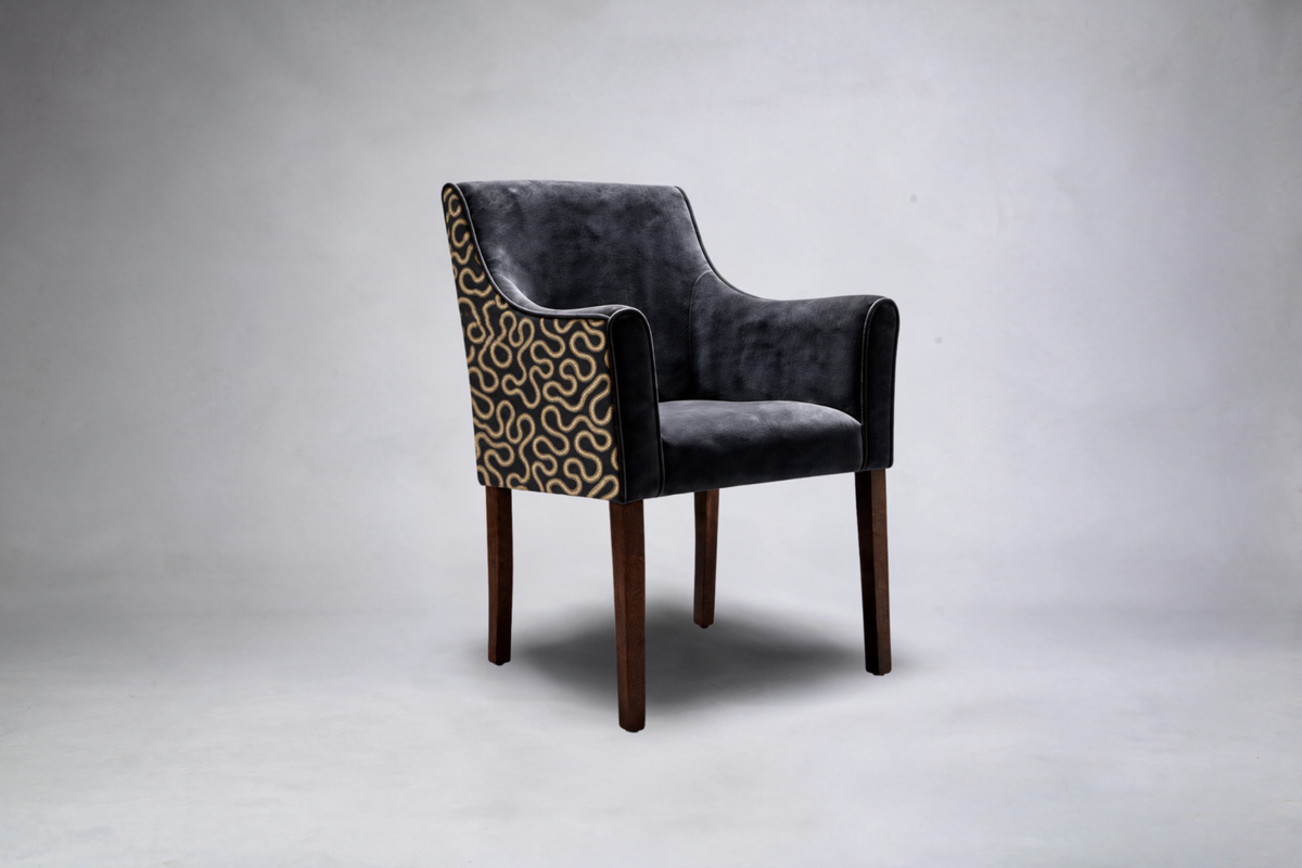 Soho Carver Dining Chair With Piping Front Angle View