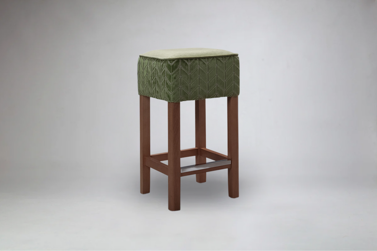 Sutton Bar Stool with elegant piping detail 